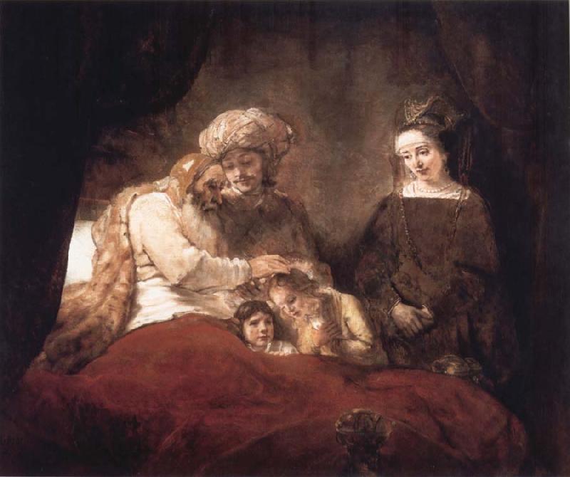 REMBRANDT Harmenszoon van Rijn Jacob Blessing the Sons of Joseph